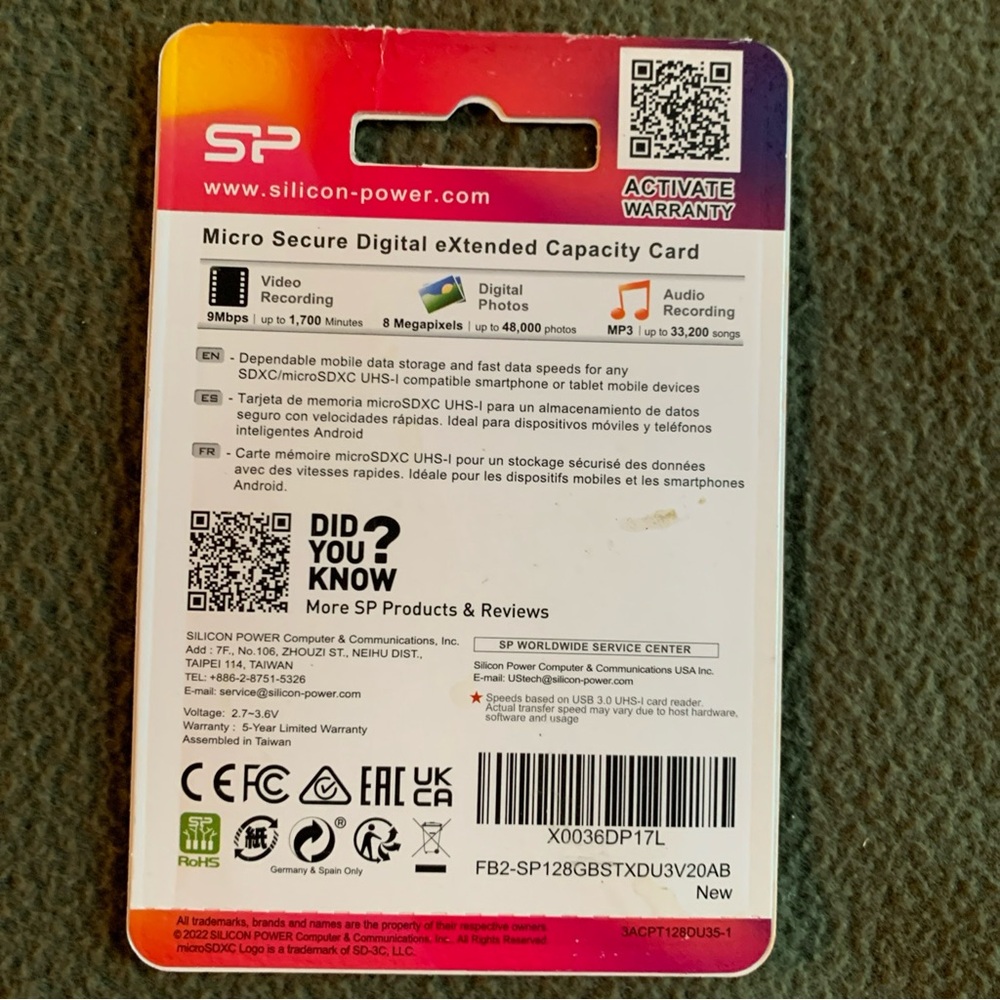 NIP Superior Pro microSDXC UHS-1 Card. 128 GB. Has SD Adapter. - Picture 3 of 4
